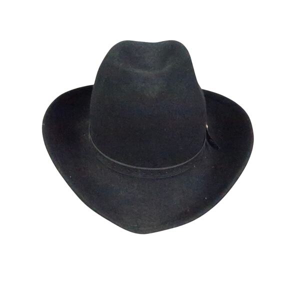 Vintage 60s Coralie Black Felt Wool Fedora Hat main image 4